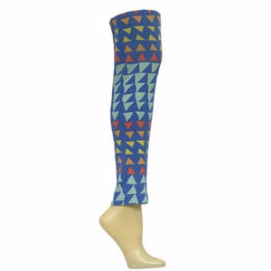 LulaRoe  Tall & Curvy Light Blue Multicolor Triangle Geometric Print Leggings